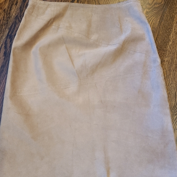INC International Concepts Tan Brown Genuine Leather Straight Skirt 12 - Picture 5 of 10